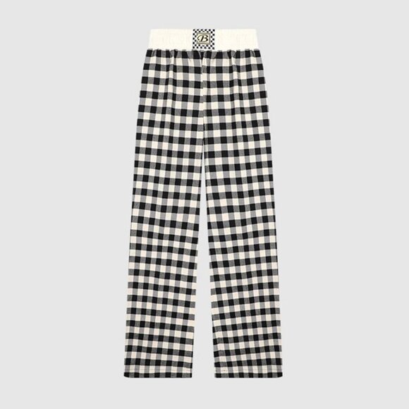 B.Sure Black And White Plaid Casual Pants - Picture 1 of 4